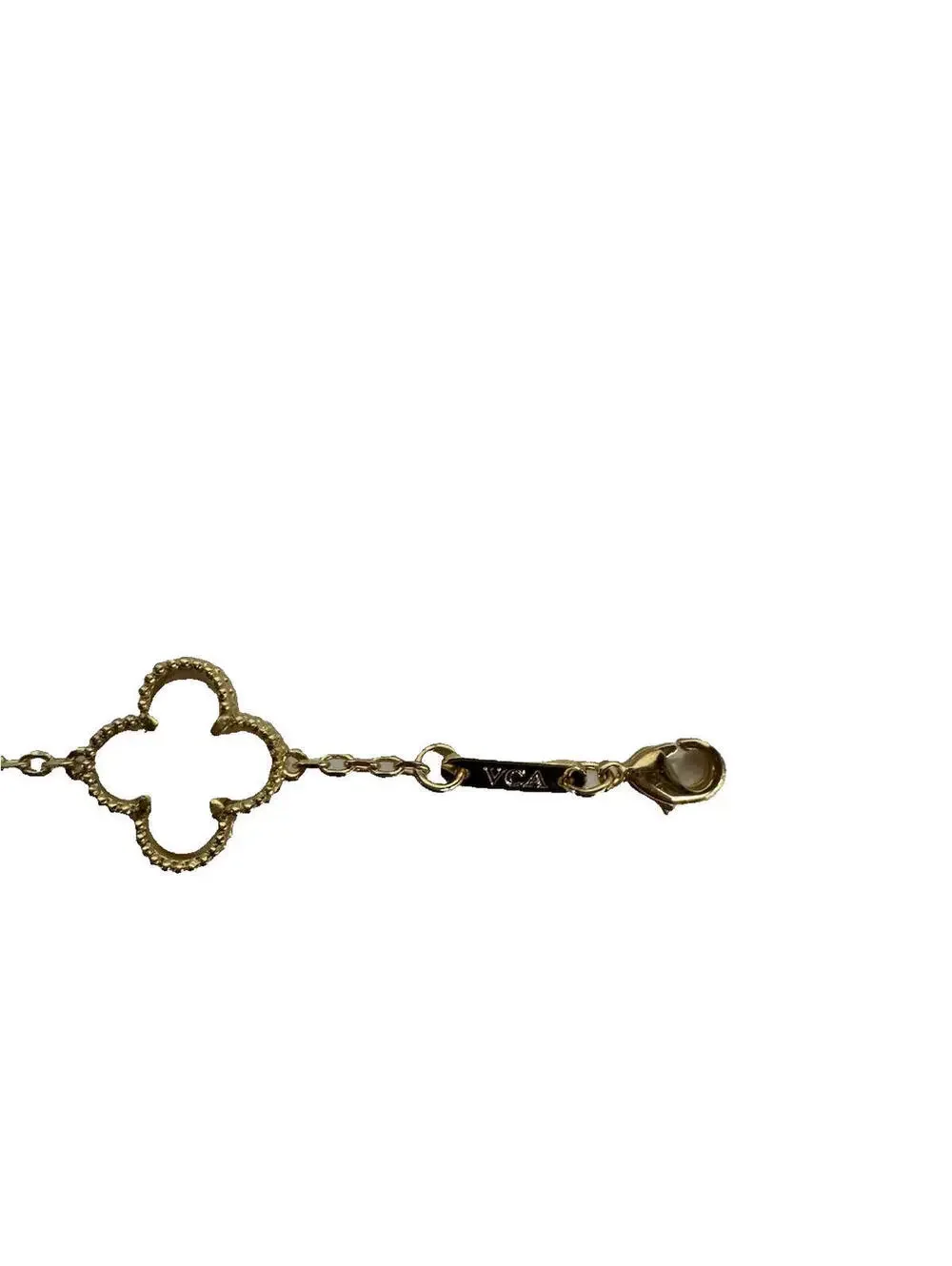 (RB) Clover Four Leaf Gold Tone Mother of Pearl Bracelet Designer Inspired